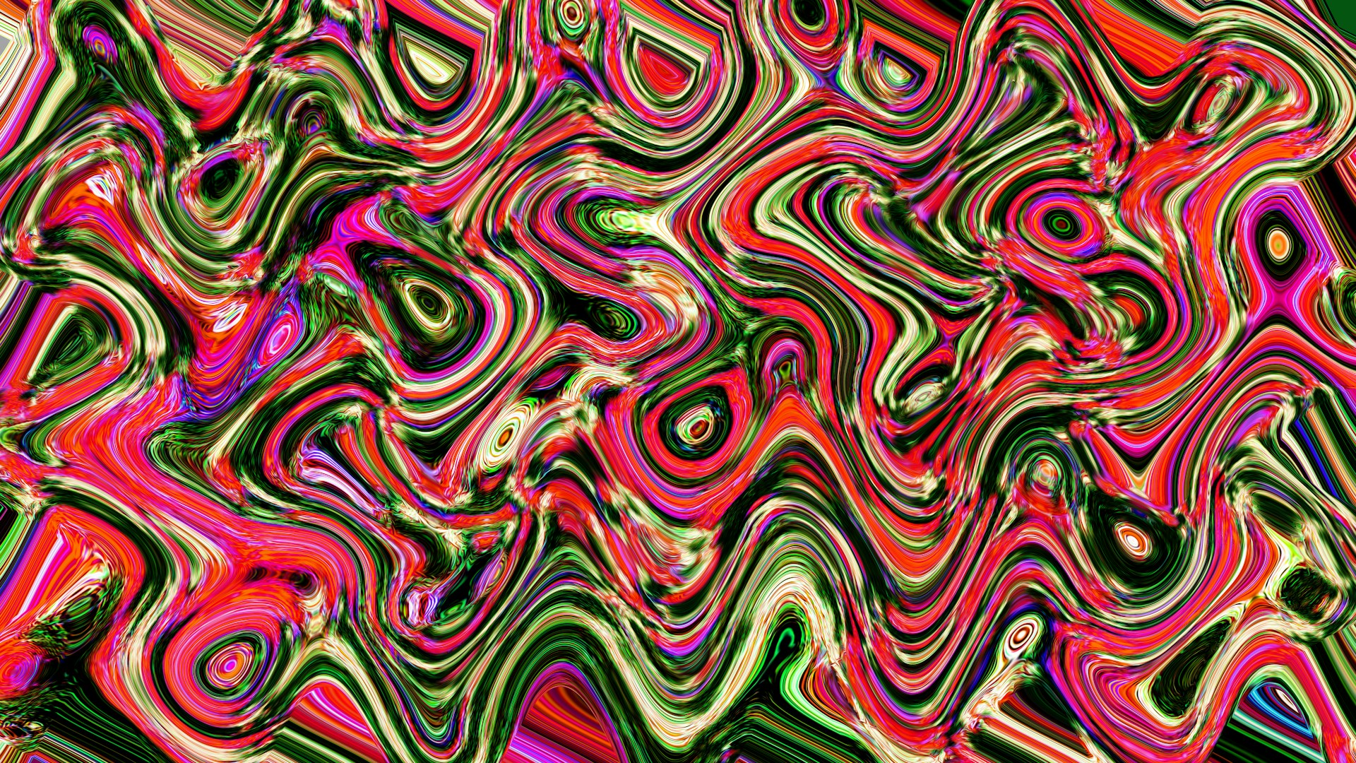 Abstract swirls of vibrant colors create a pattern.