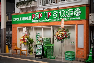 A pop up store is open for business.