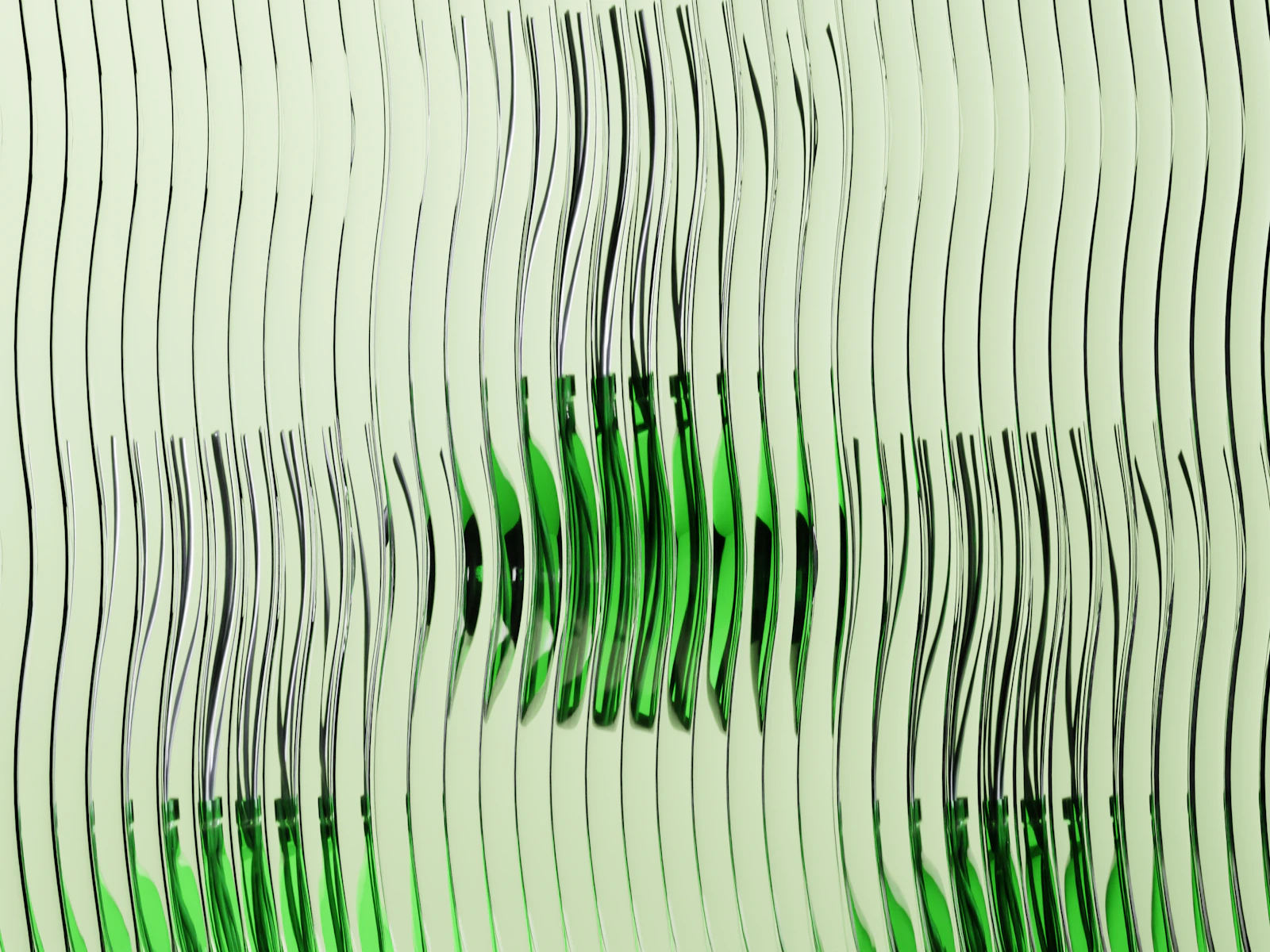 A fluted glass door face — a vertical reeded profile that diffuses what sits behind it