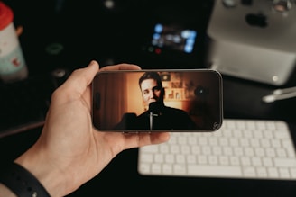 Someone is watching a video on their phone.