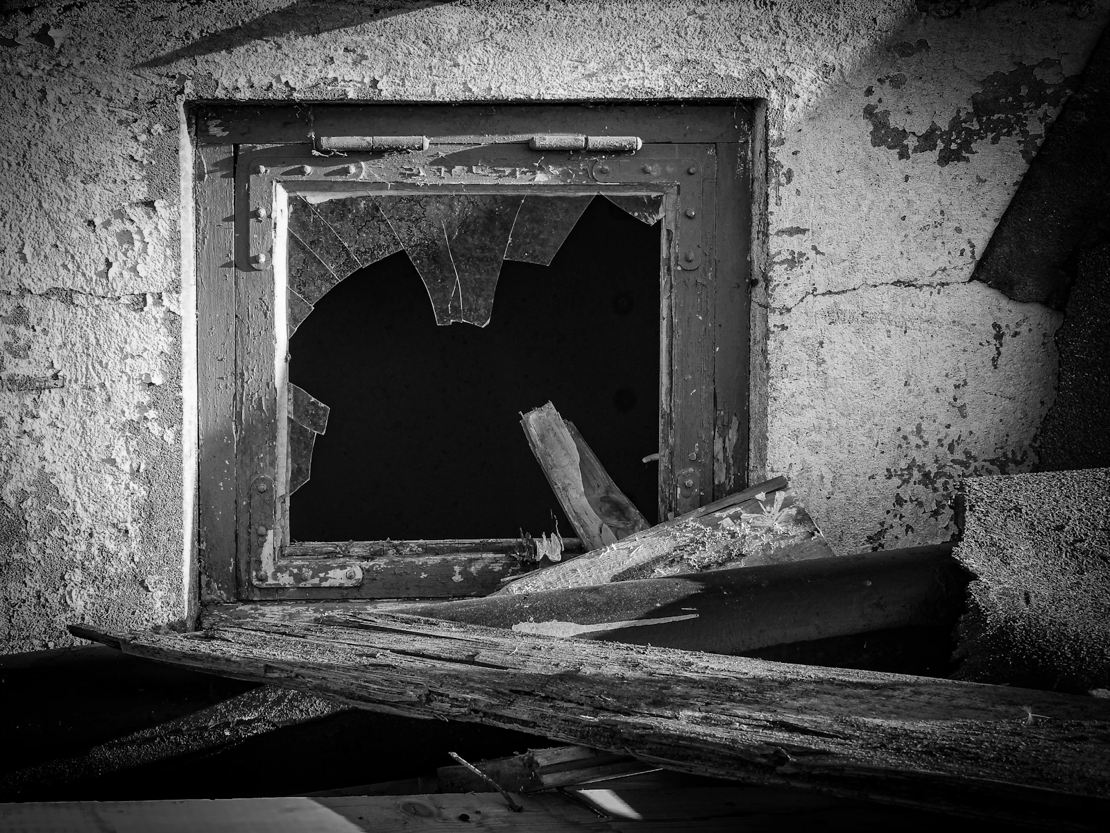 Interior view of a partial demolition showing exposed structure during selective removal