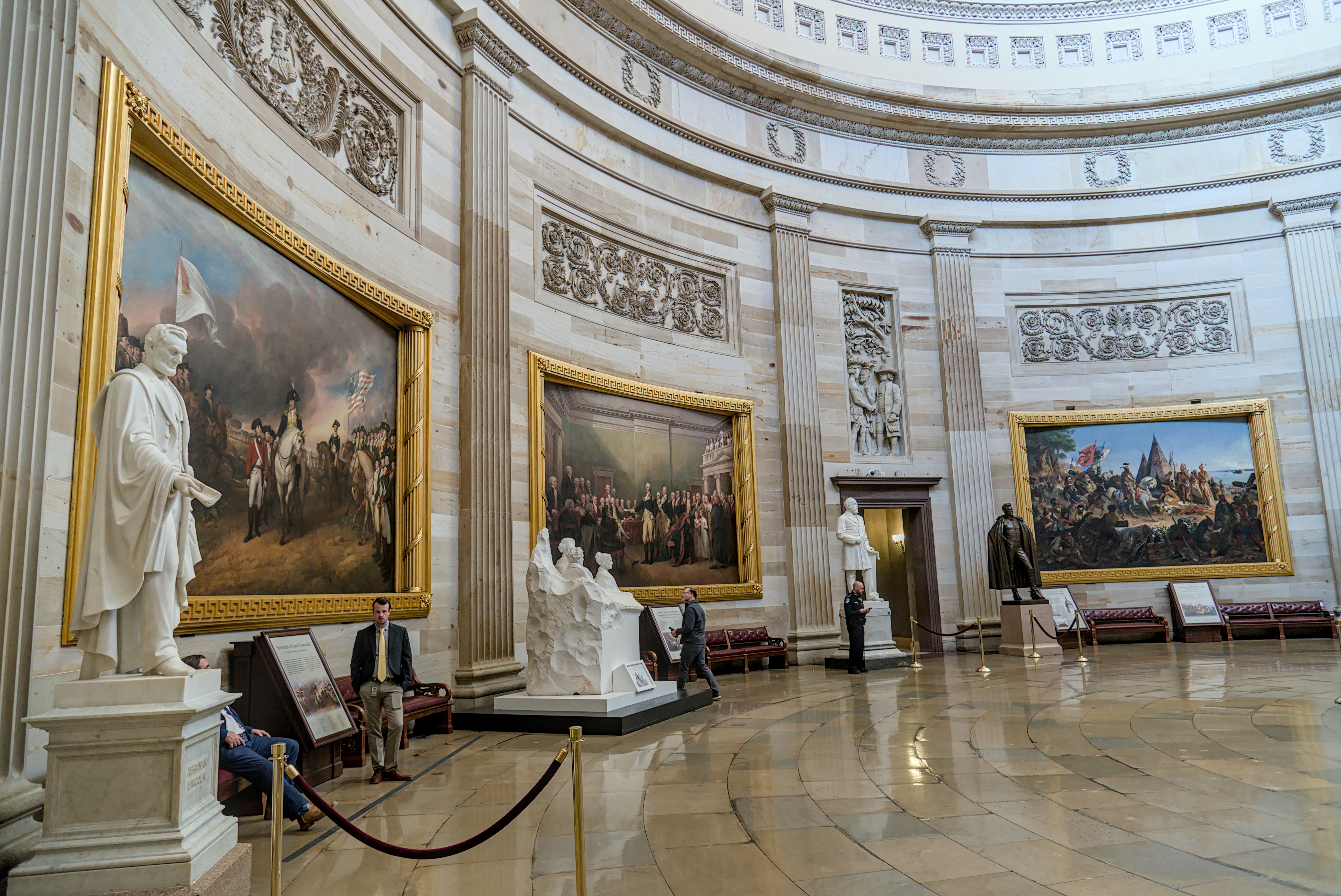 Gallery view at the National Archives Museum: the US Constitution with the Bill of Rights and the rarely displayed “fifth page”.