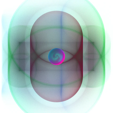 Abstract geometric shapes with glowing colors