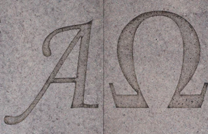 Alpha and omega symbols are shown
