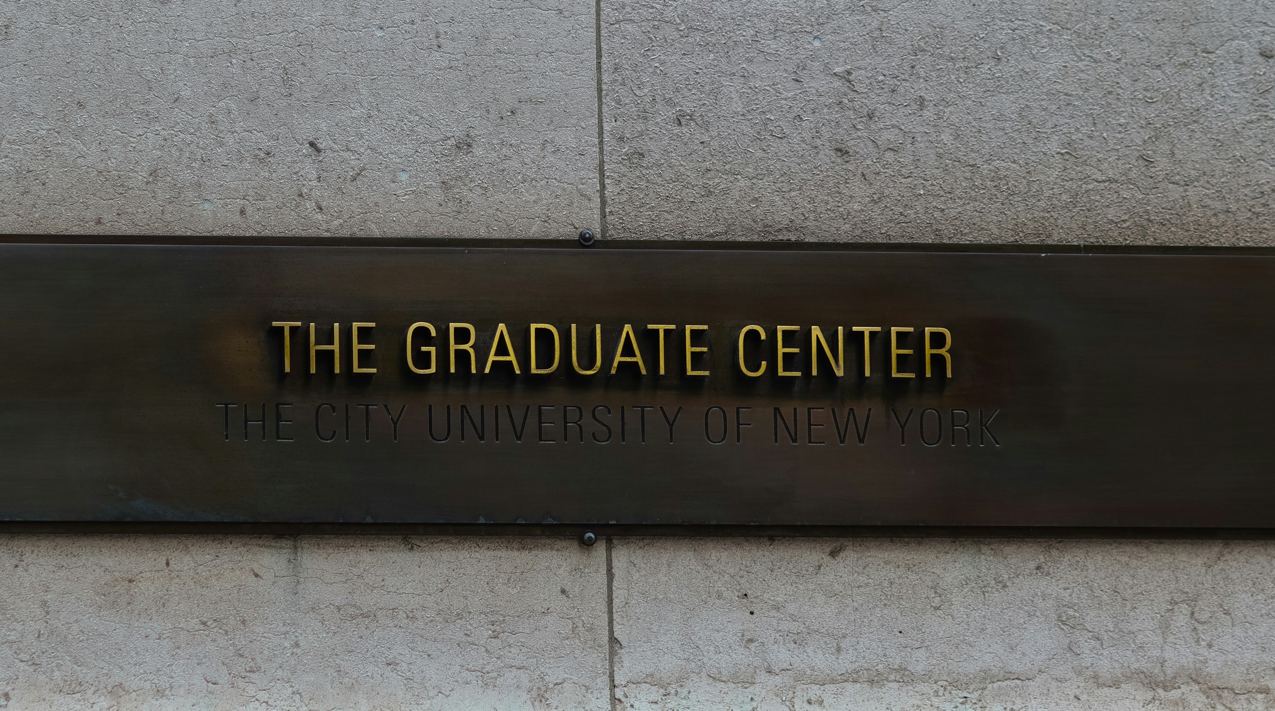 The graduate center sign is displayed prominently.