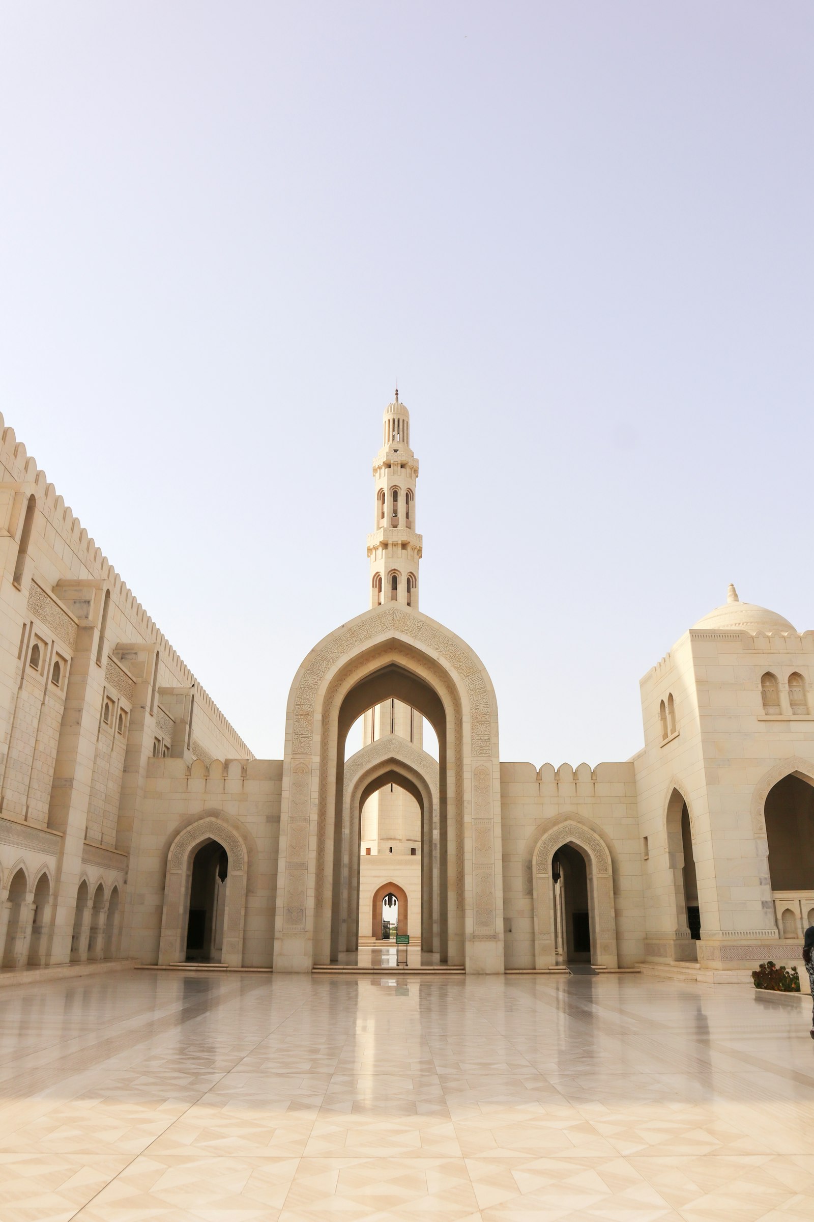 Arched interior of Sultan Qaboos Grand Mosque, Muscat, Oman