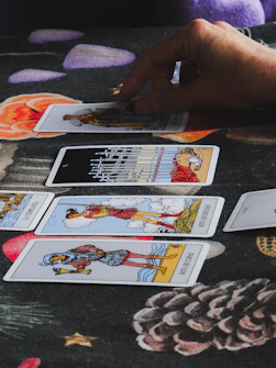 Someone is doing a tarot card reading