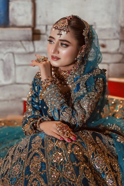 Embroidered dress with colorful traditional patterns