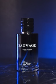 A bottle of dior sauvage parfum.