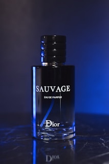 A bottle of dior sauvage parfum.