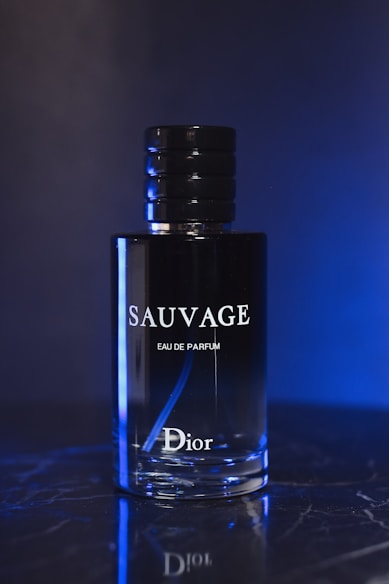 A bottle of dior sauvage parfum.