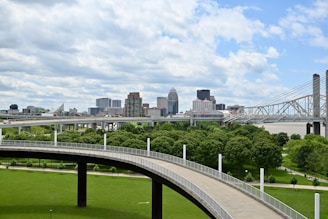 Downtown skyline and bridge view.