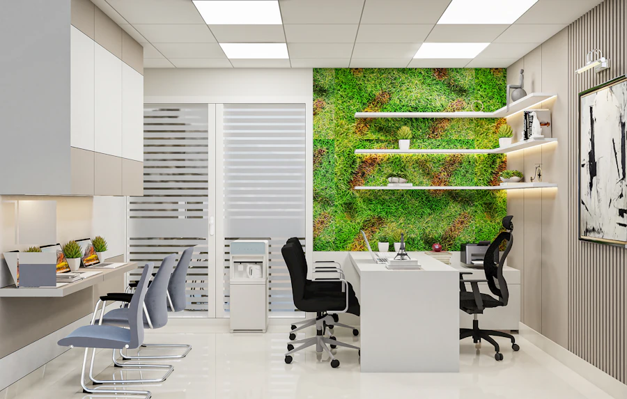 Completed office floor renovation interior