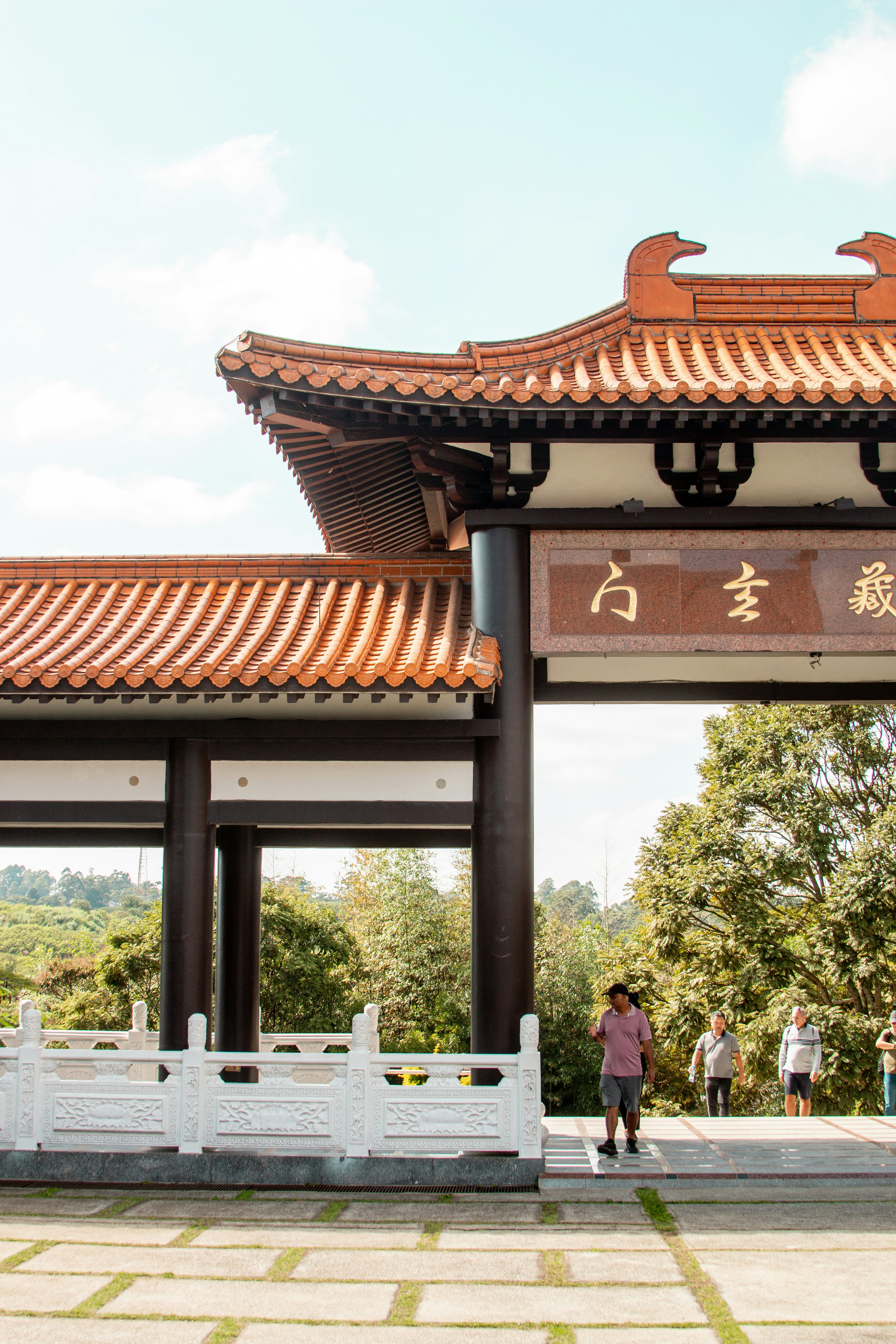 A traditional asian temple entrance is pictured.