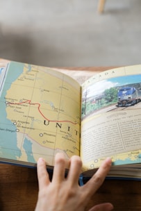 Someone is looking at a map of the united states.