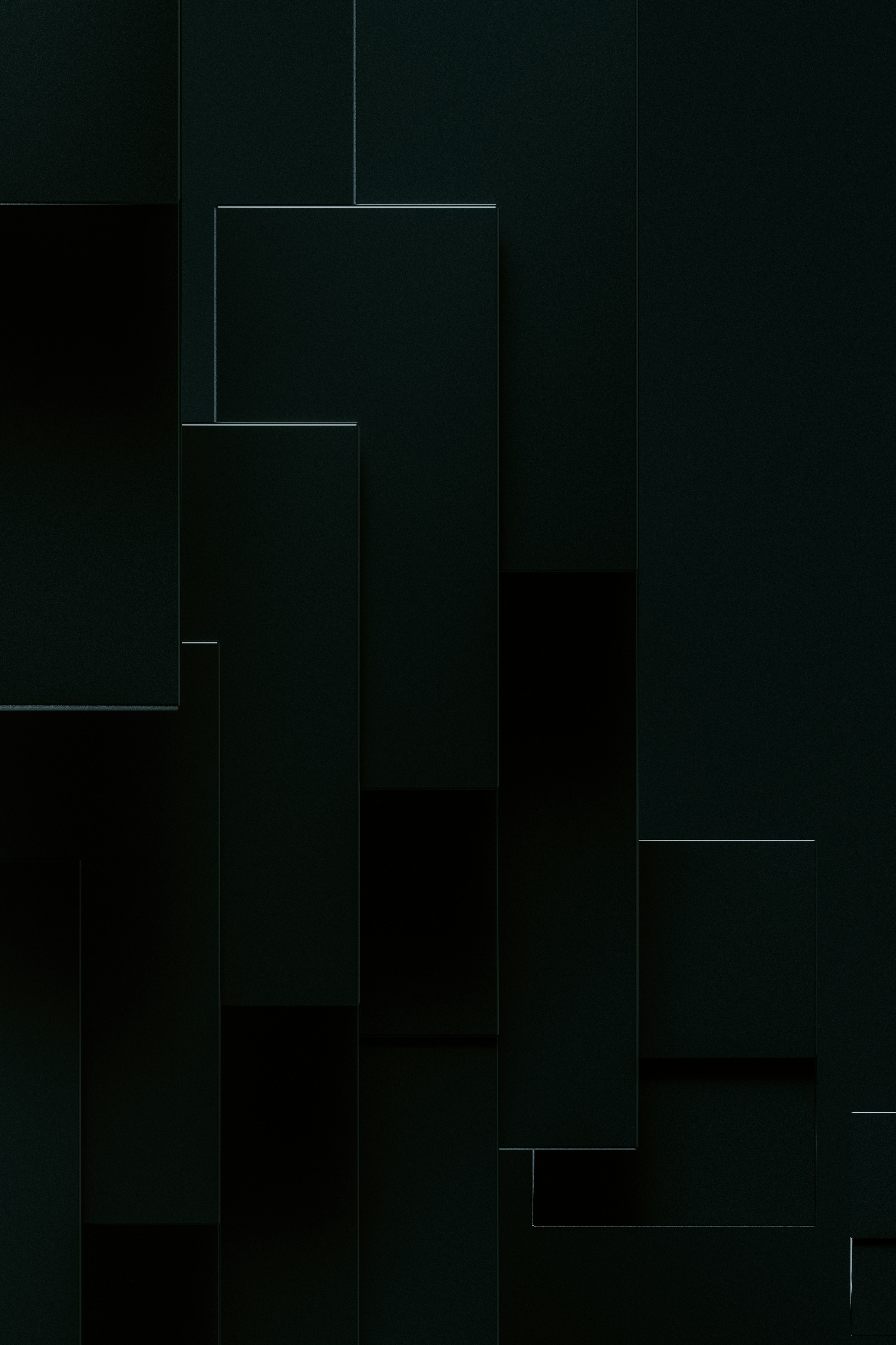 Dark rectangles layered against each other.