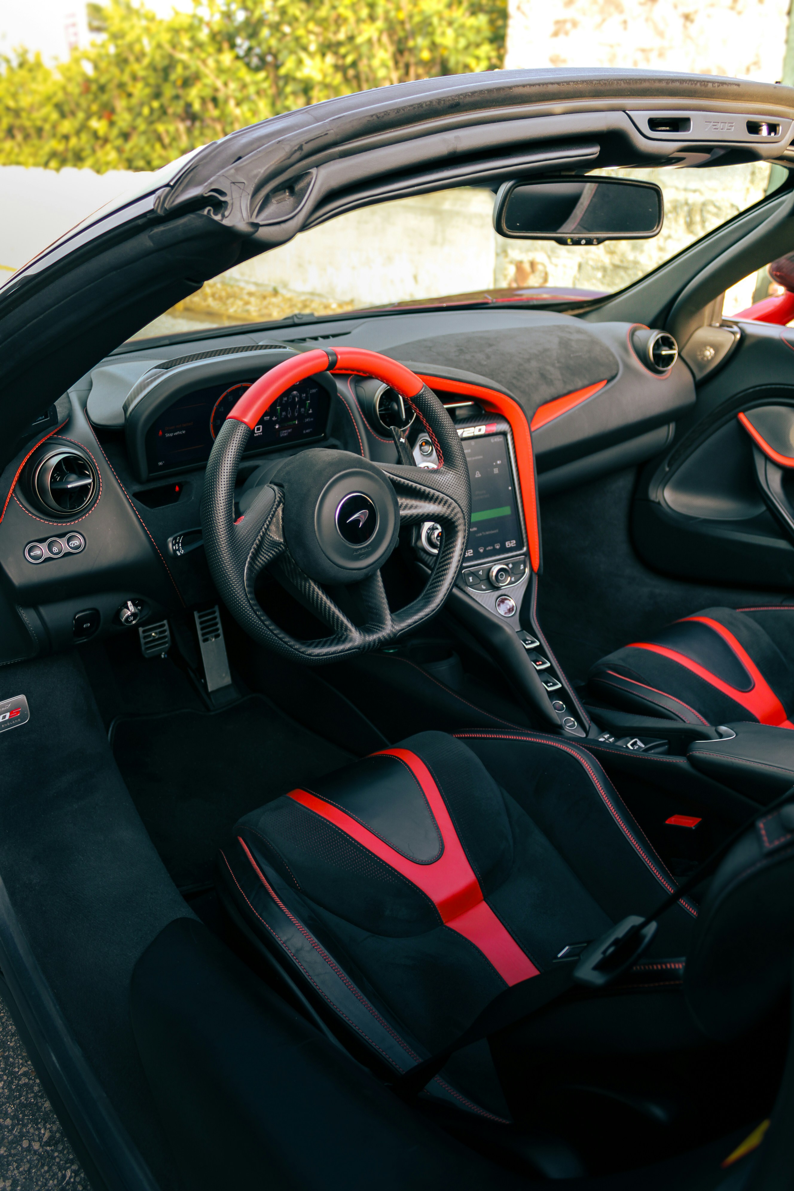 Interior view of a sleek, sporty car.