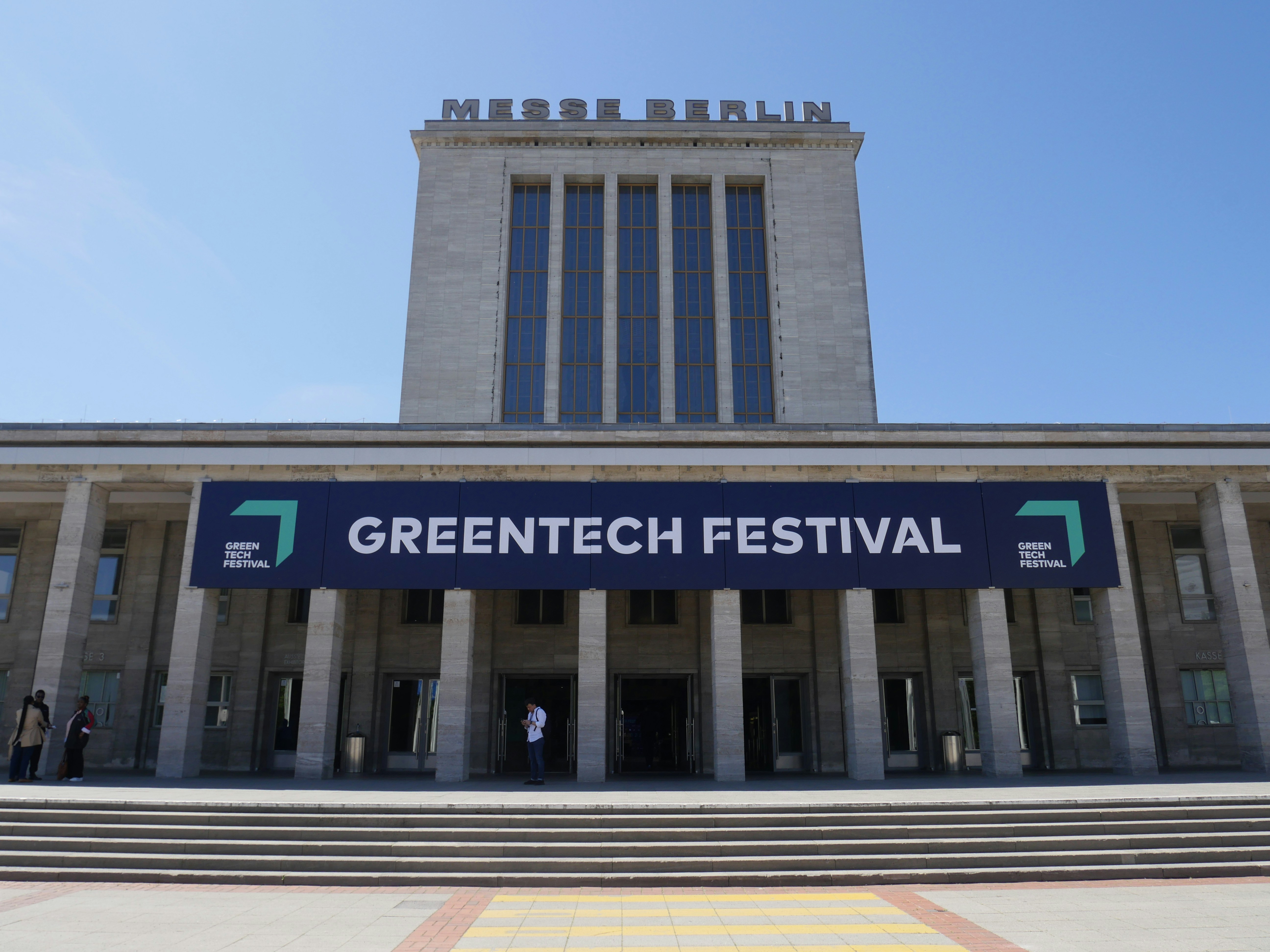 Greentech festival takes place in a large building.