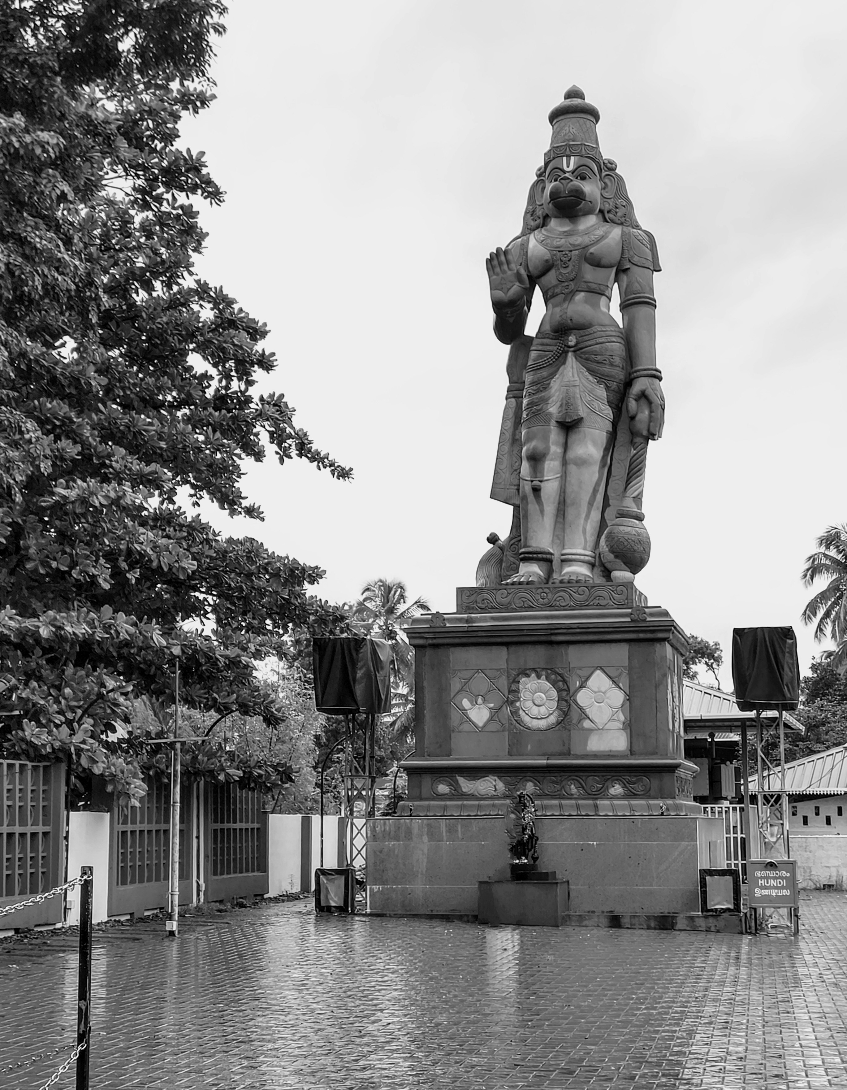 A huge statue stands proudly.