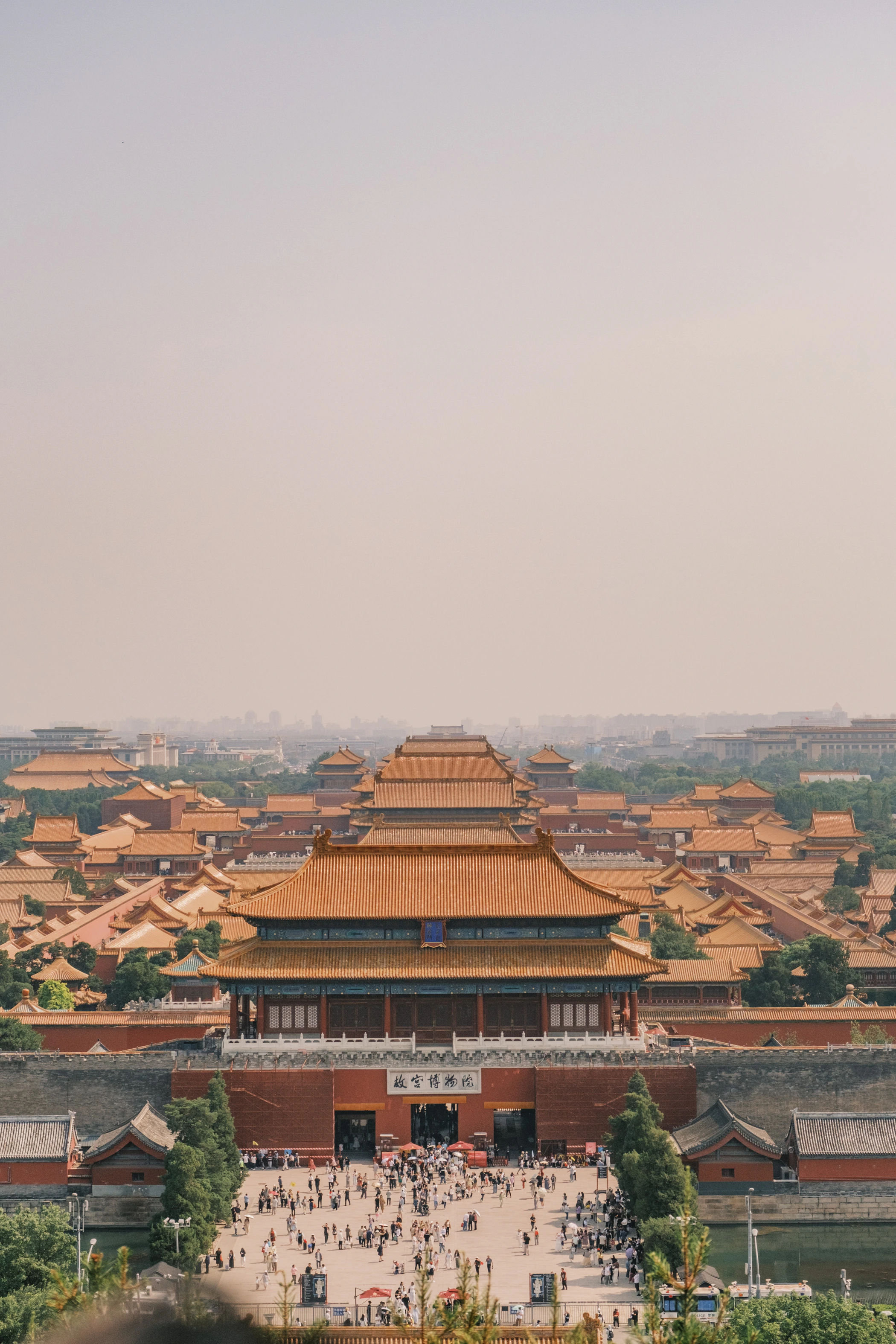 Panoramic view of the Forbidden City from Jingshan Park in Beijing, China