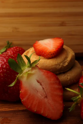 Fresh strawberries and cookies.