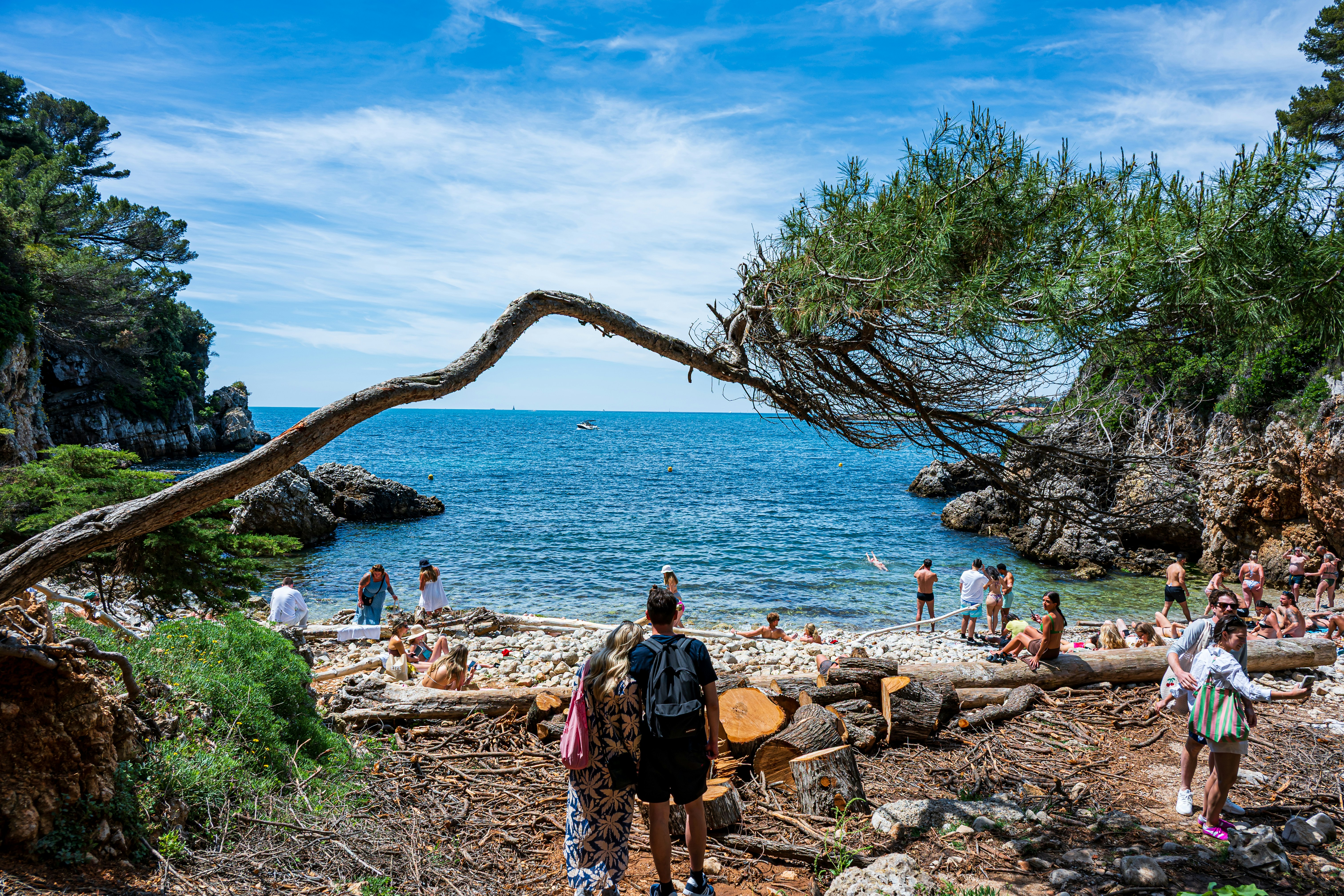 People are enjoying a sunny day at the beach