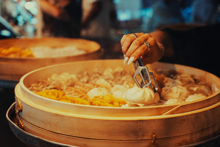 Traditional zongzi wrapped in bamboo leaves with glutinous rice filling