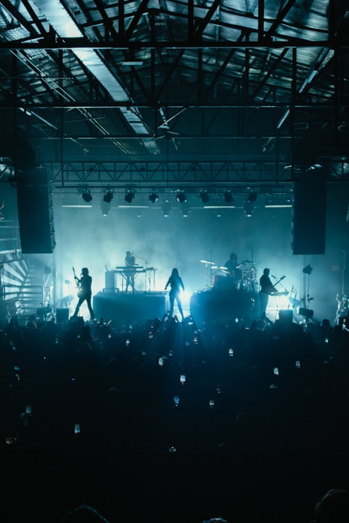 Stage smoke and haze with concert lighting