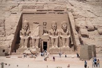 The temples of abu simbel stand majestically.