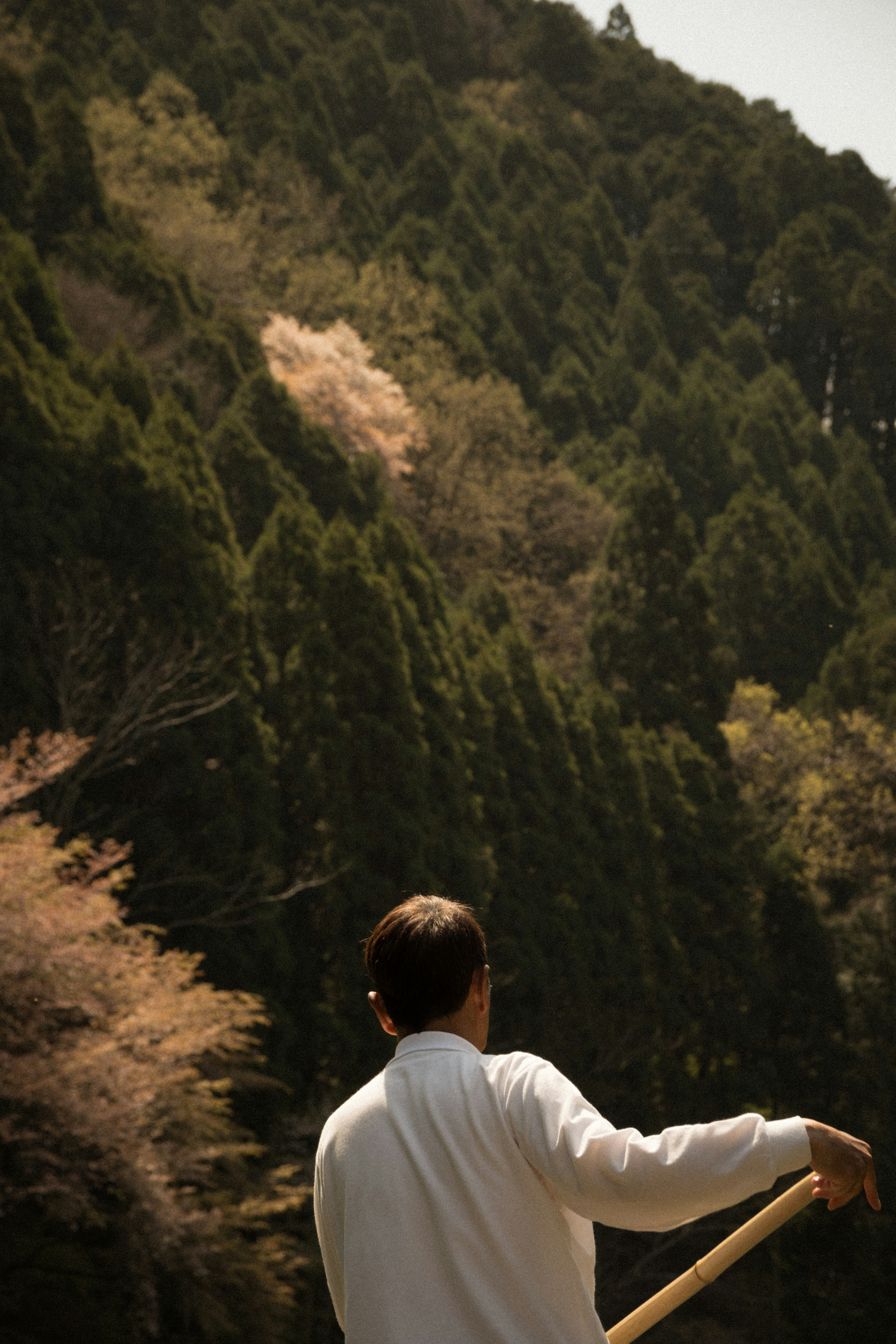 Relaxed traveler under the stars