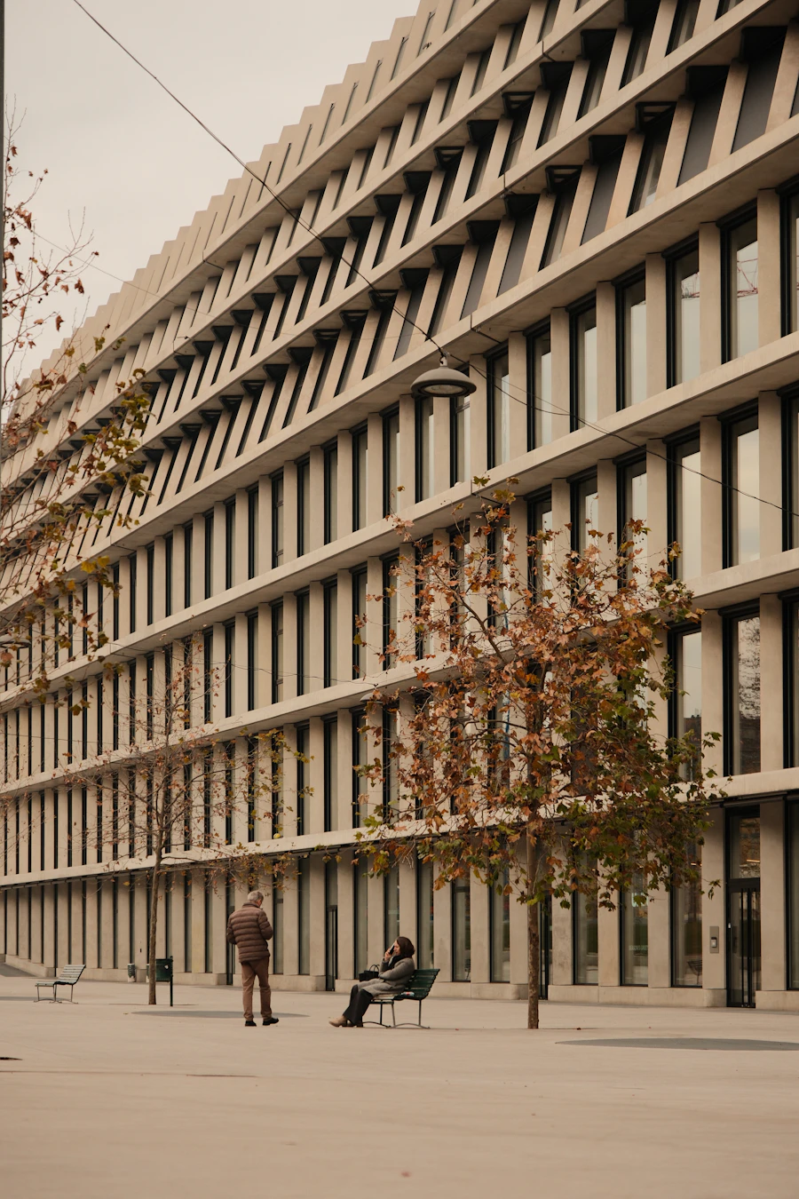 Modern architecture building exterior on a city street