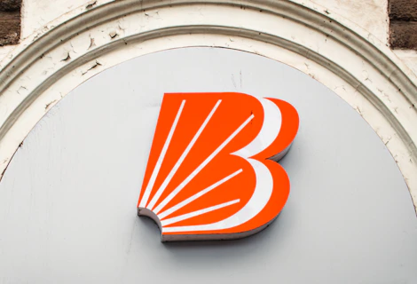 The image shows the brightly colored "b" logo.