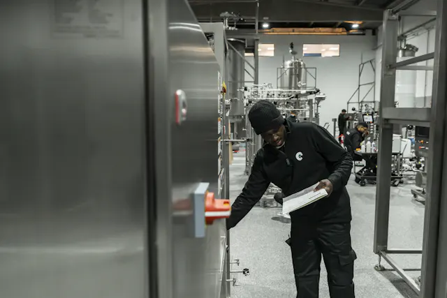 Technical staff working in an industrial facility