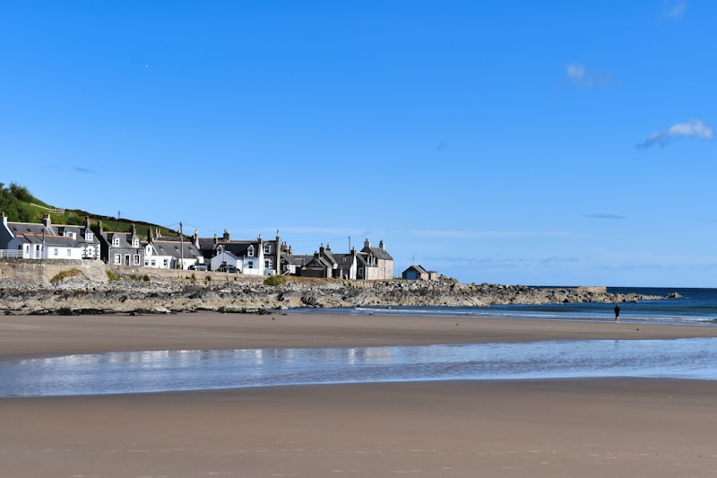 Long sandy town beach on the Moray Firth at Nairn