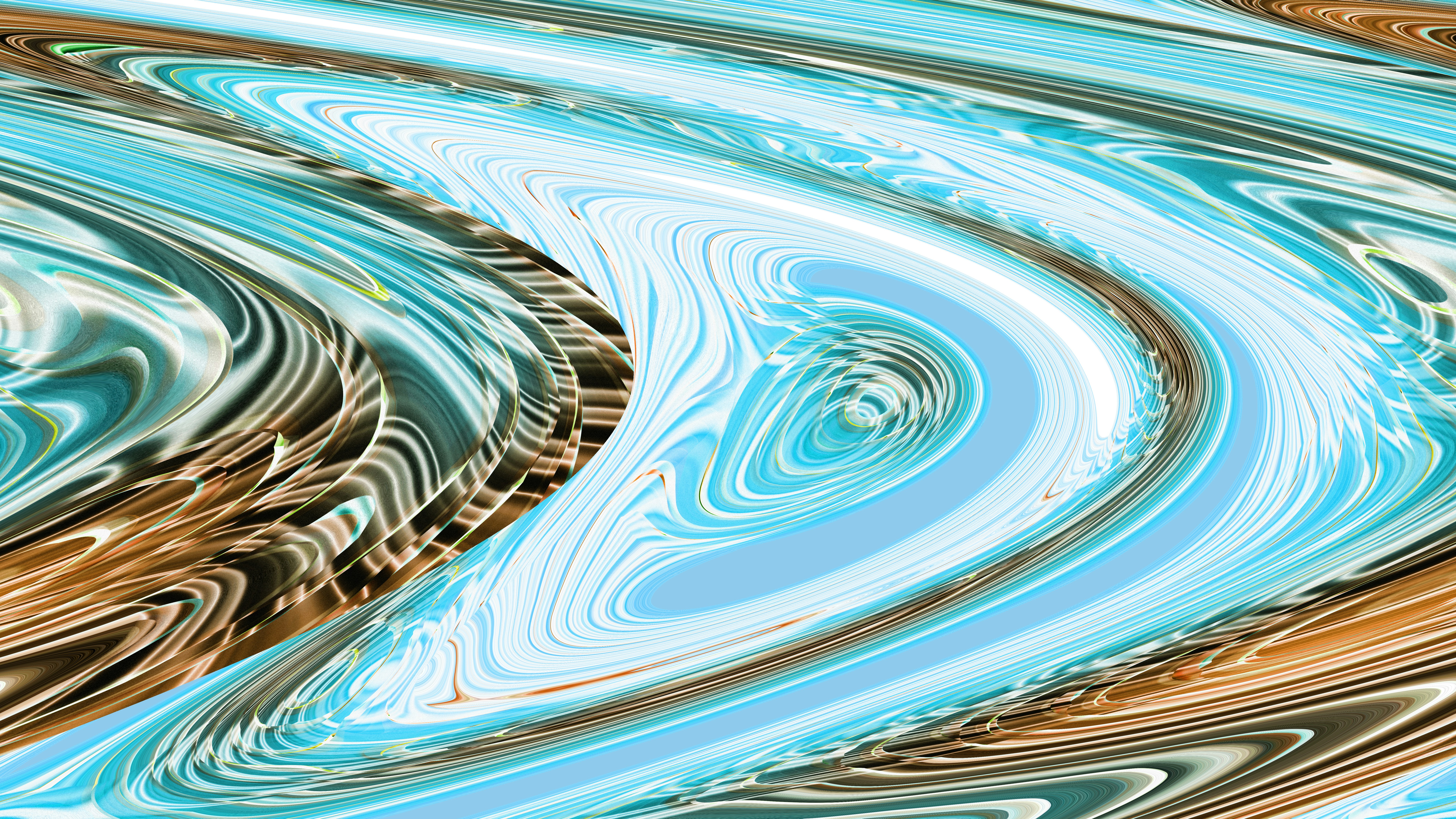 Swirling abstract pattern in shades of blue and brown