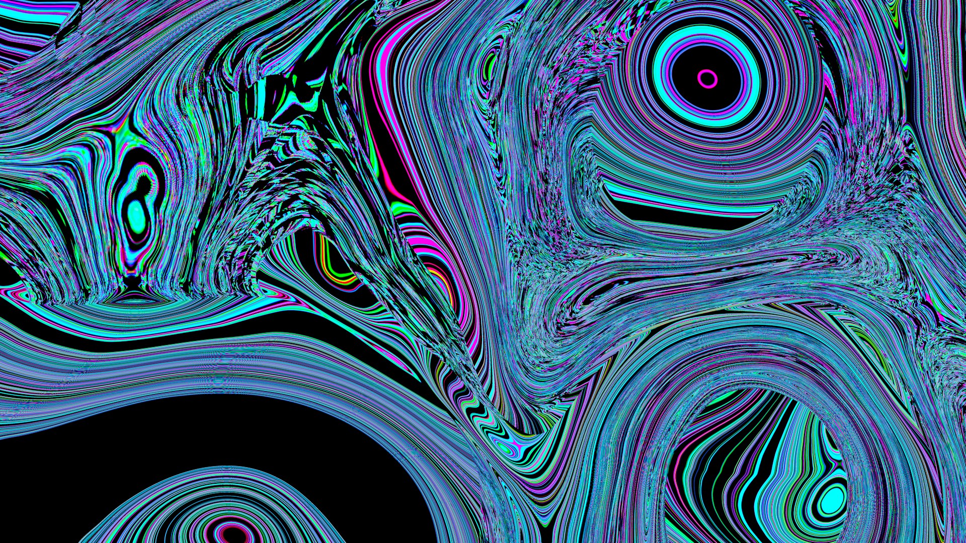 Abstract, colorful, swirling patterns create a psychedelic look.