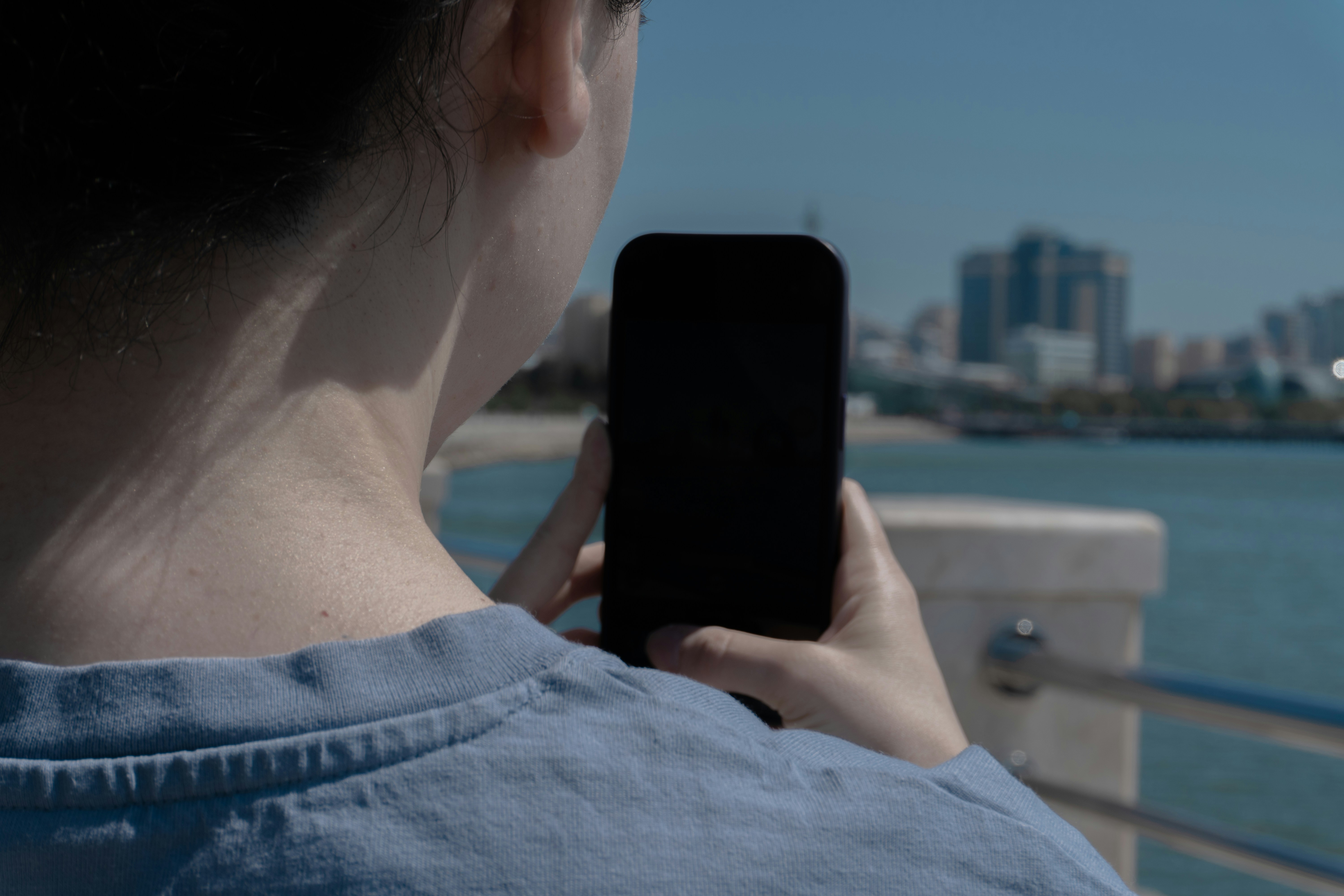 Someone is taking a photo with their phone.