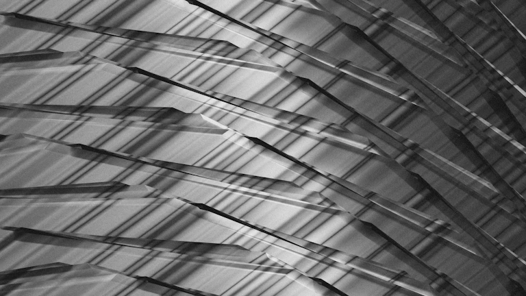 Abstract geometric shapes with shadows and light.