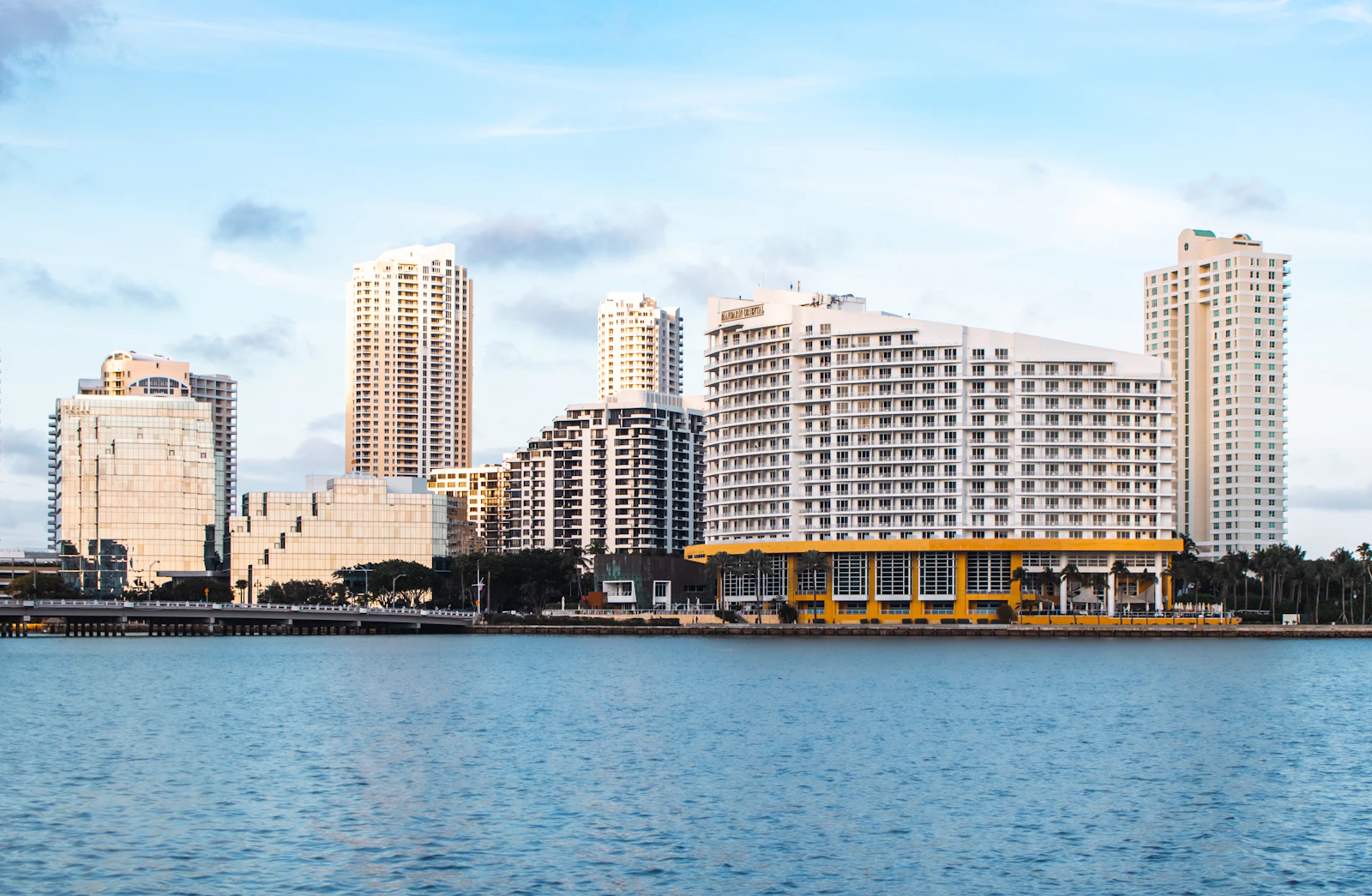 Miami waterfront skyline viewed across Biscayne Bay