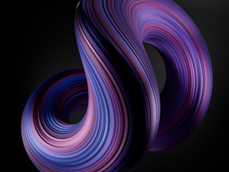 A swirling, colorful, abstract design on black.