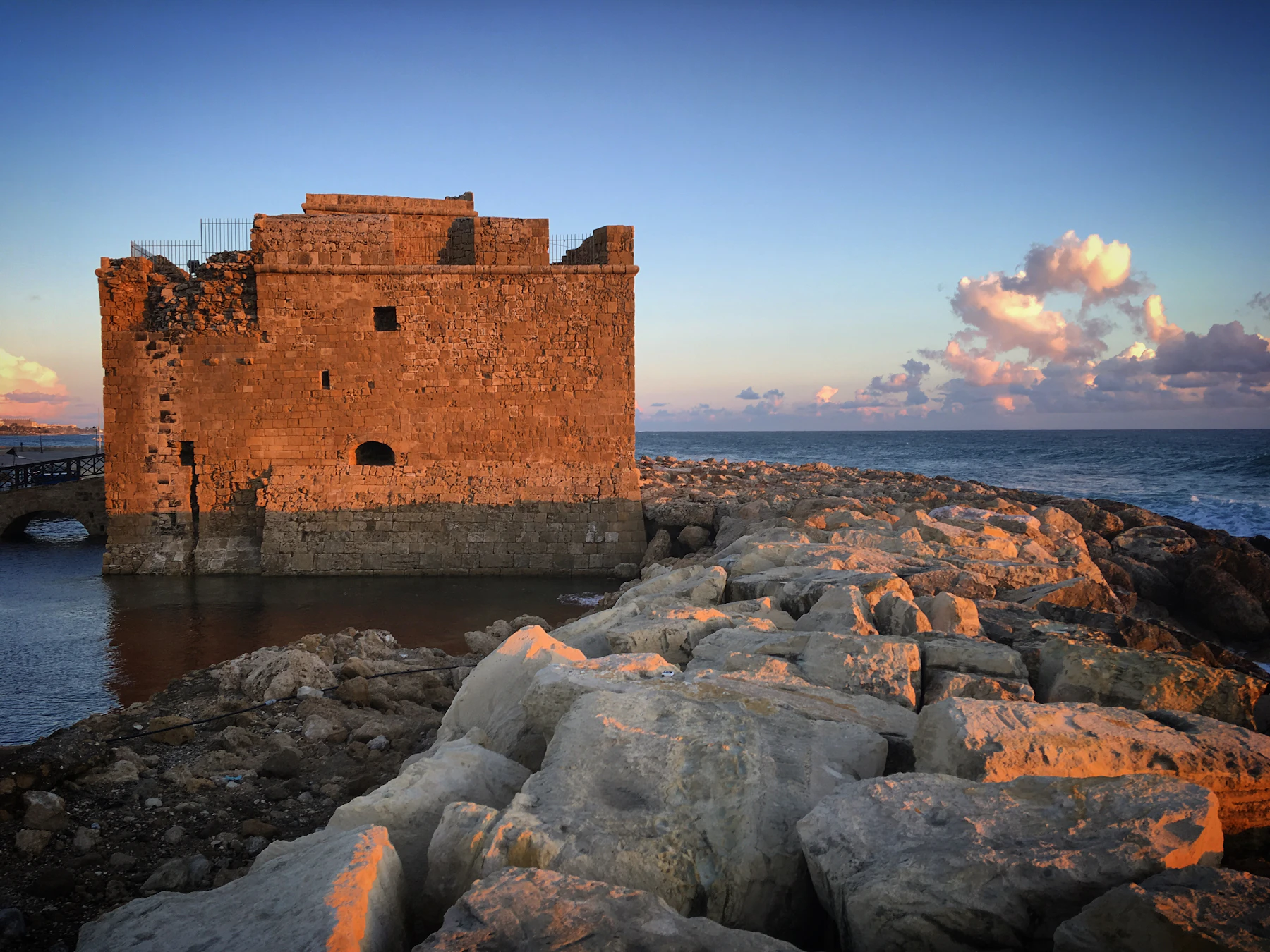 Paphos harbour castle on the coast of Cyprus