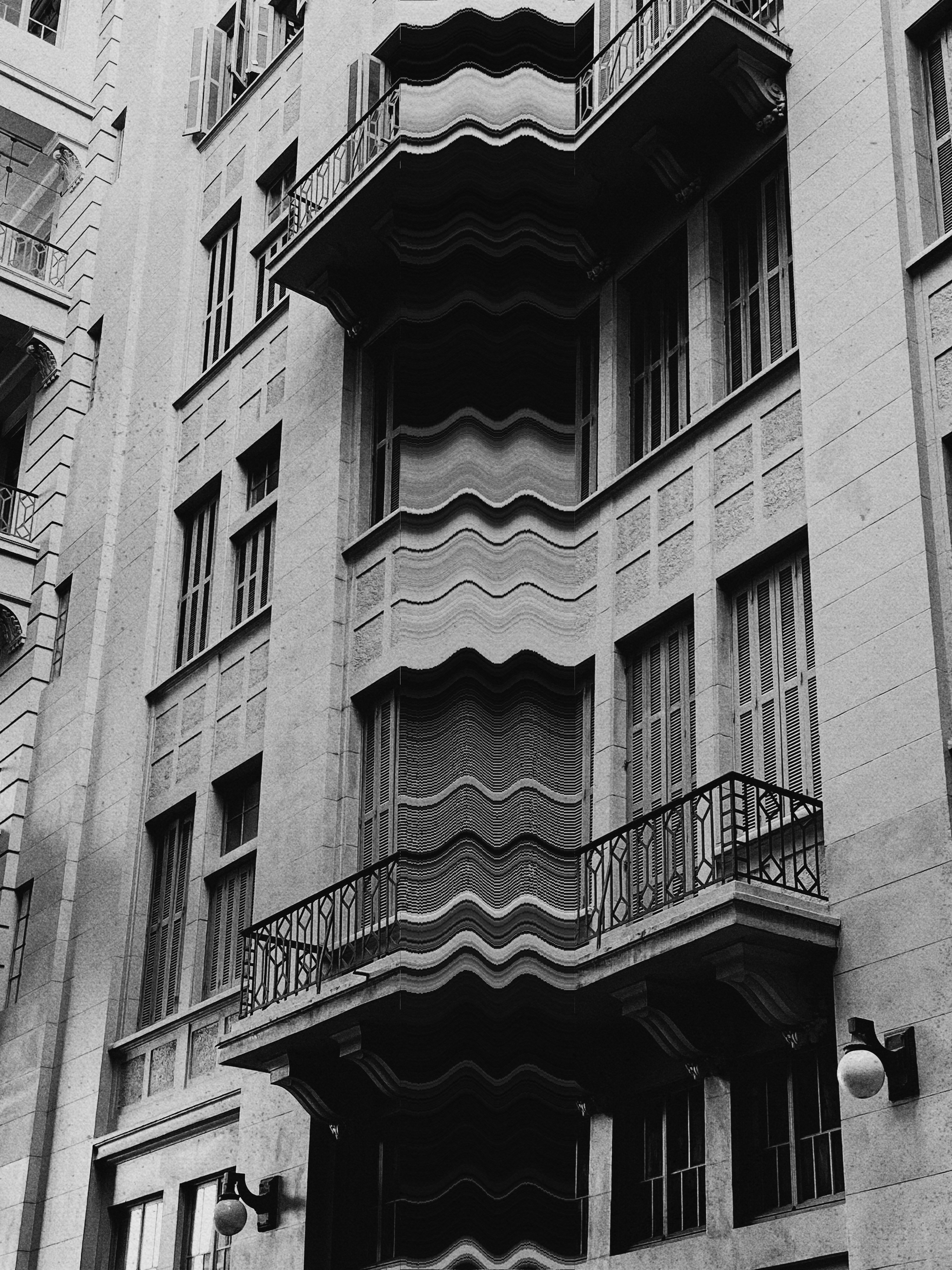 A unique building with wavy awning details.