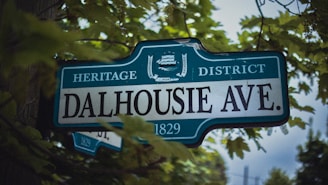 Dalhousie avenue's sign in the heritage district.