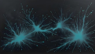 Glowing blue energy bursts on a dark background.