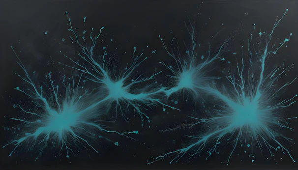 Glowing blue energy bursts on a dark background.