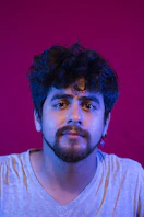 A man with a beard poses for the camera.