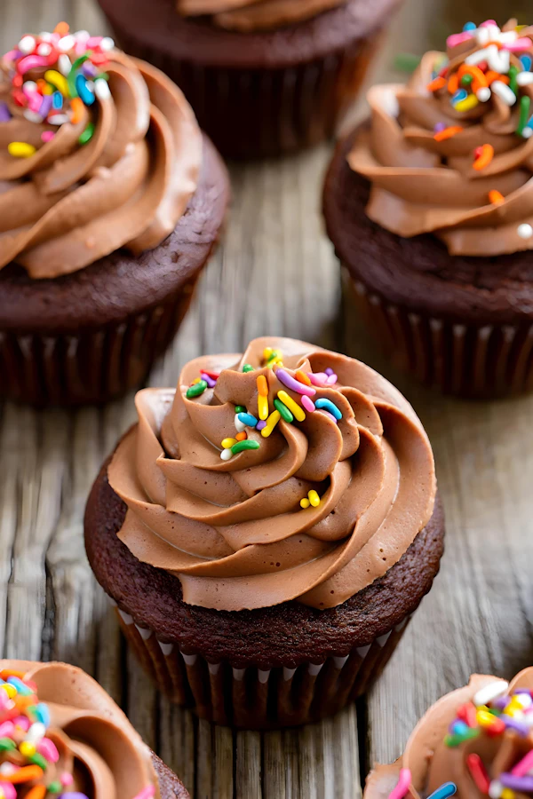 choc sprinkle cupcakes