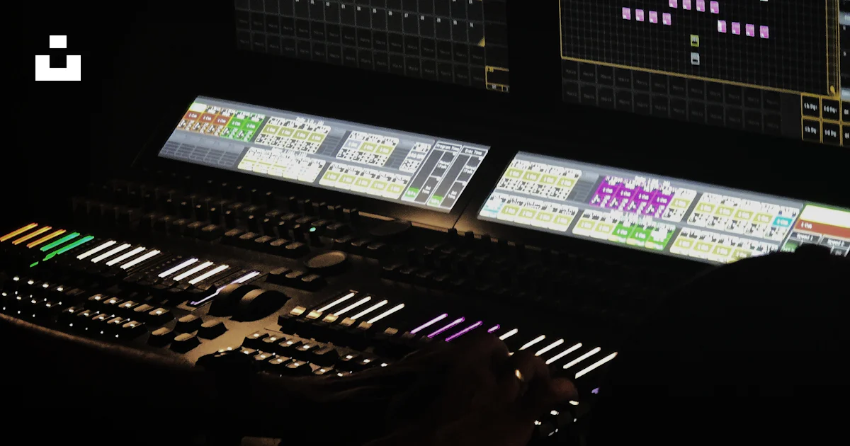 Lighting Console Layout A lighting console controls lights for a performance. photo – Free ...