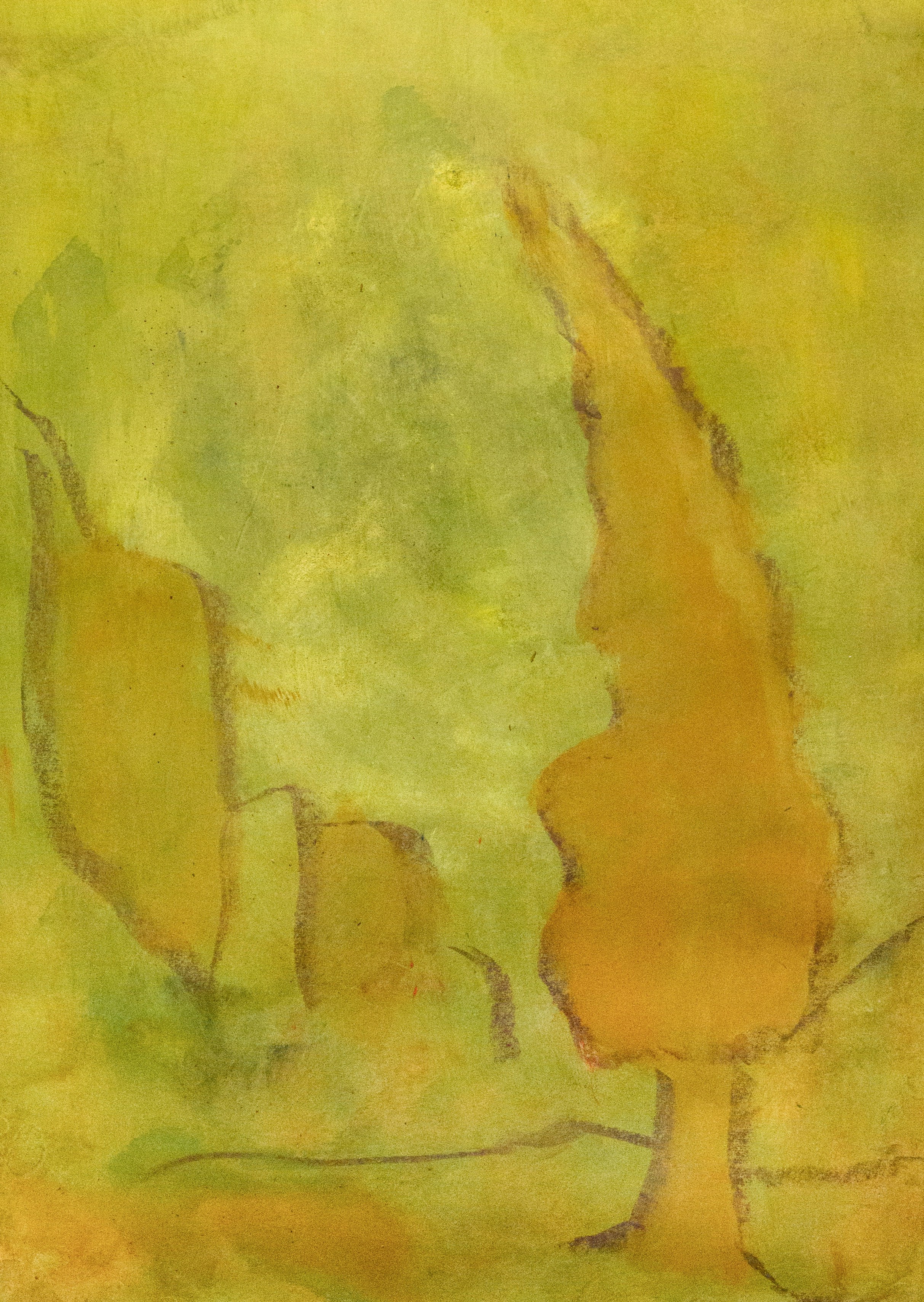 Abstract art with yellow and green tones