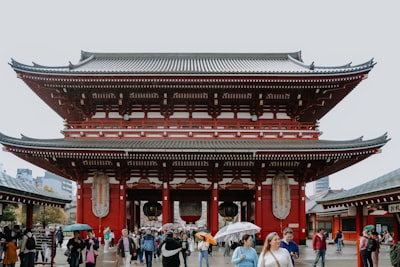 Senso-ji Temple pagoda in Asakusa, Tokyo at dawn